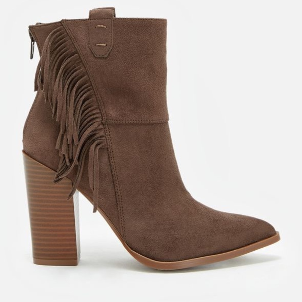 Brown Pointed Toe Booties NWT