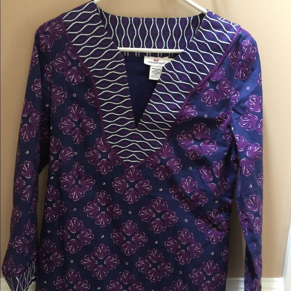 Vineyard Vines Shell Print Snapdragon Tunic sz 6