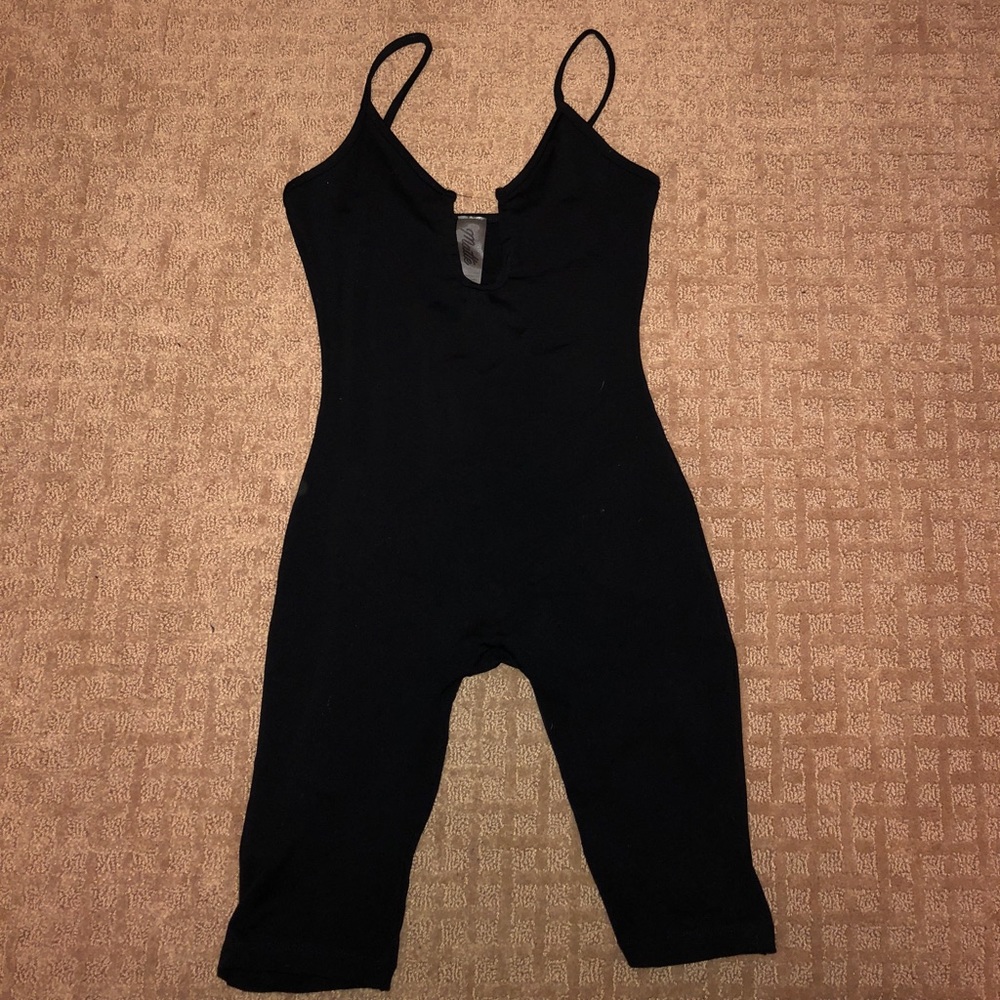 Matte brand black body suit