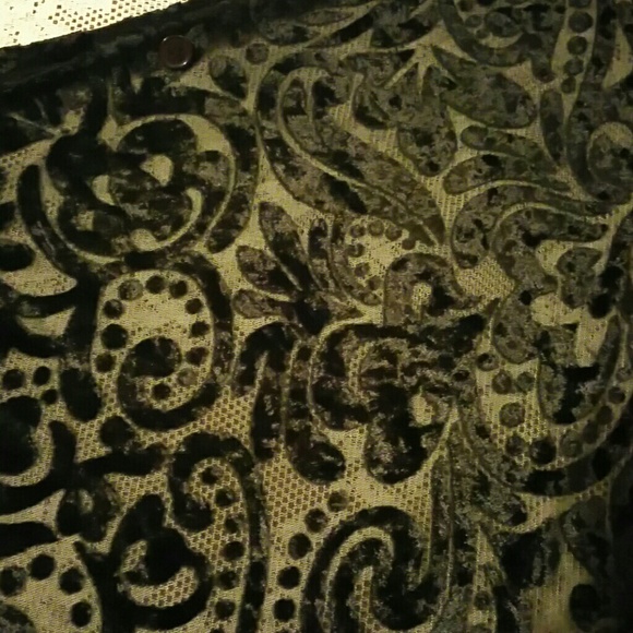 New Impressions velvet floral SHEER BLOUSE Burnout BURNT VELVET Holiday Brocade - Picture 4 of 5