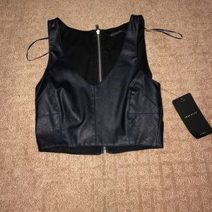 Vegan leather crop