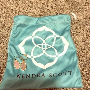 Kendra Scott Drop Earrings in Light Pink Drusy