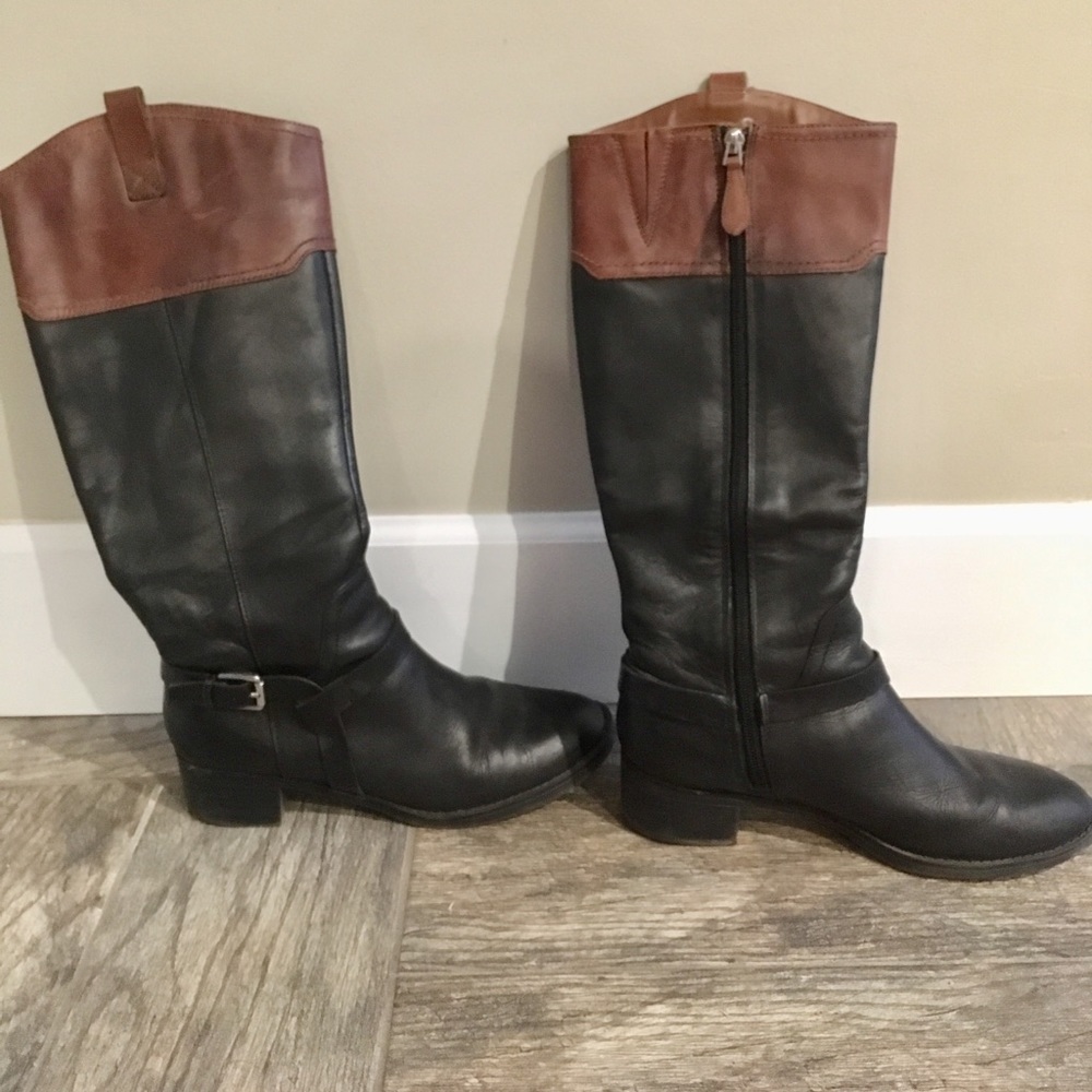 Franco Sarto Two- Tone leather Riding Boots