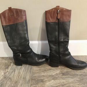 Franco Sarto Two- Tone leather Riding Boots