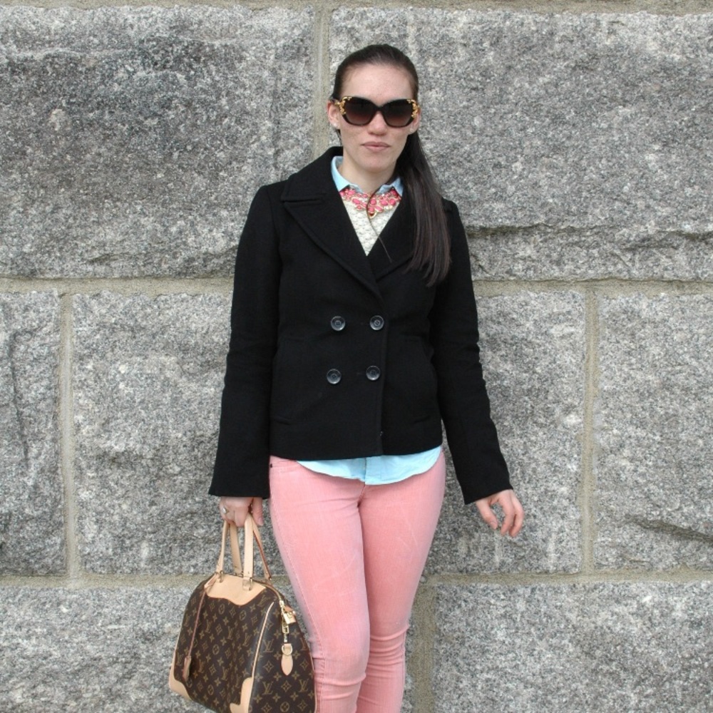 Club Monaco Double Breasted Black Coat