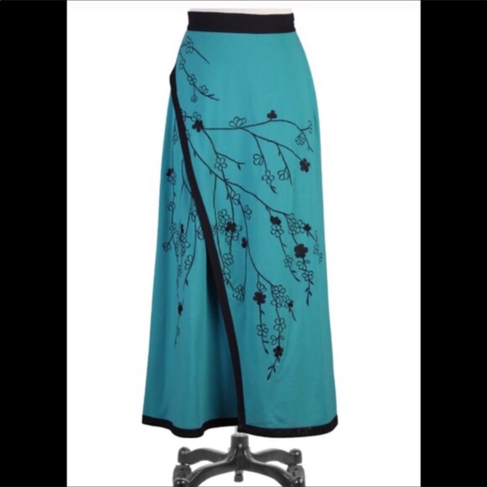 ➕👗Plus Size 24 Eshakti Teal Knit Maxi Skirt EUC