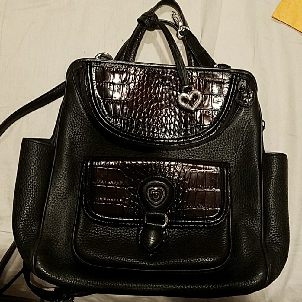 Brighton Donatello Blk Backpack Purse