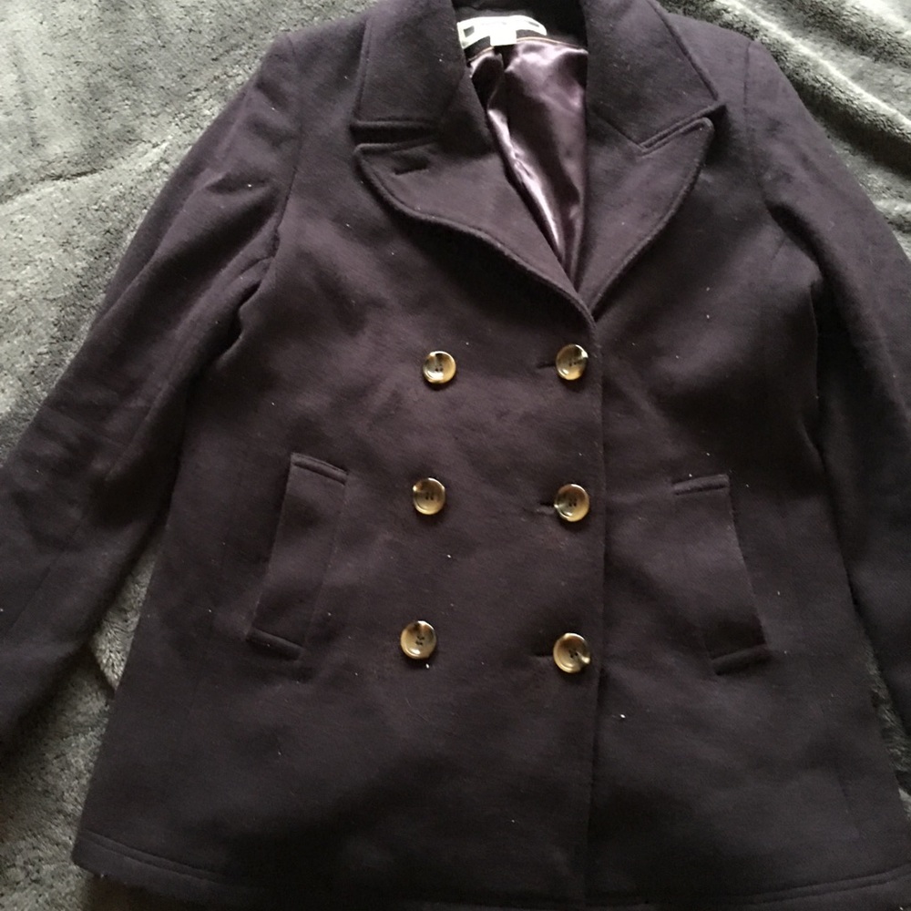 Deep purple pea coat