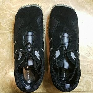 Black & Gray Suede Skechers