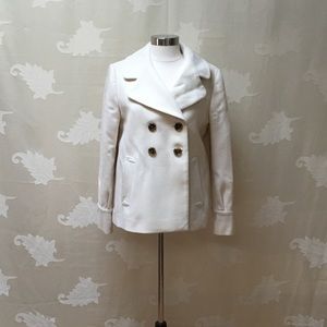 Banana Republic Cream Double Breasted Coat