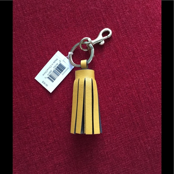 New coach sunflower leather tassel key fob/ charm - Picture 2 of 4
