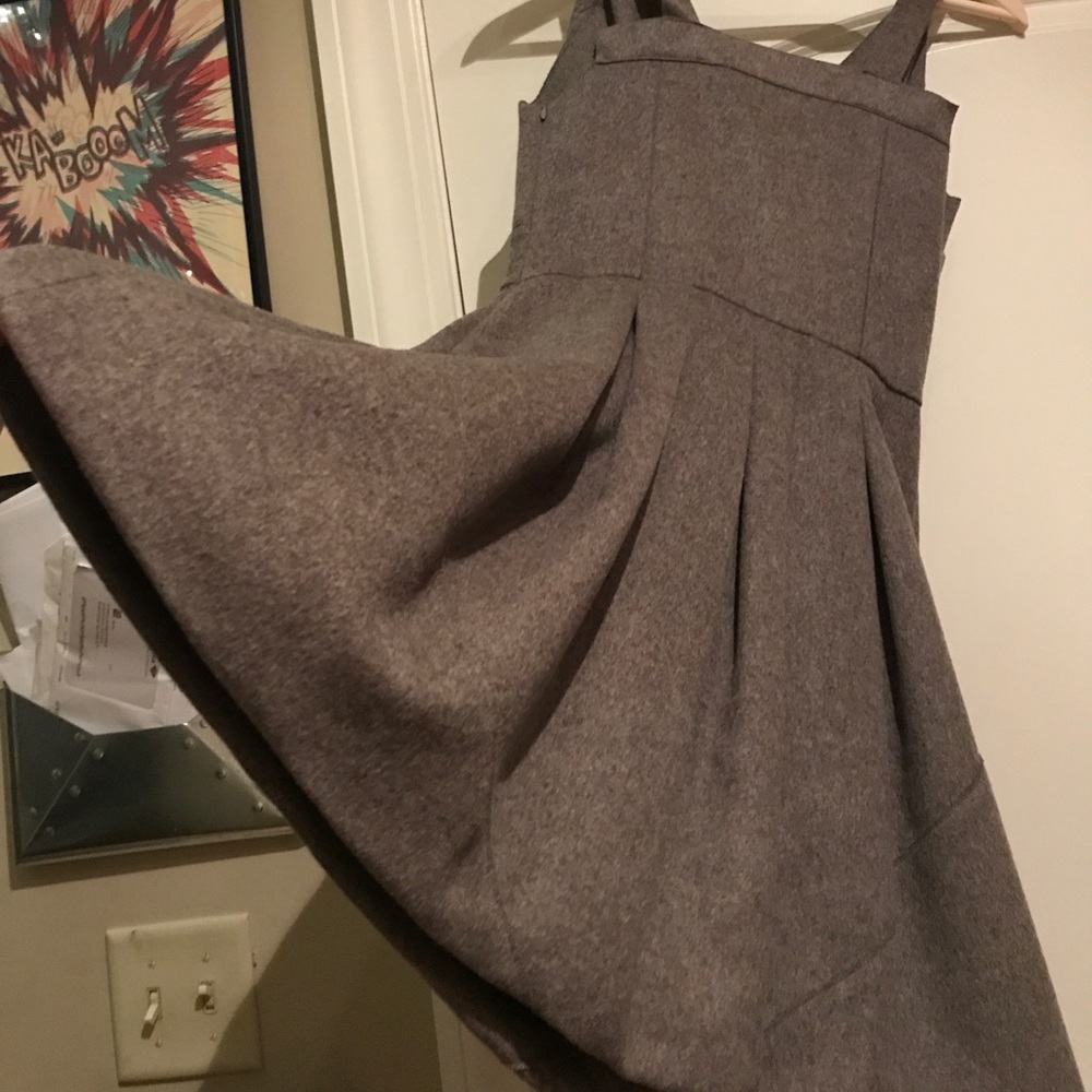 Nwot Miu Miu Grey Wool Structured A-Line Dress - image 4