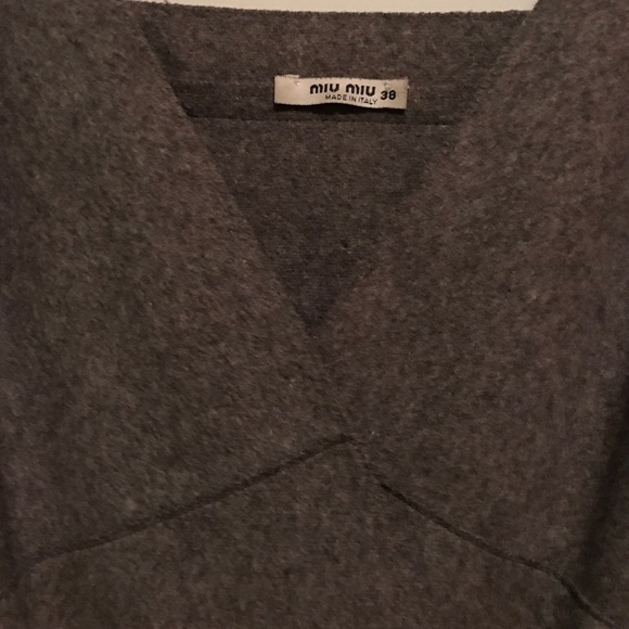nwot miu miu grey wool structured a-line dress - Picture 2 of 5