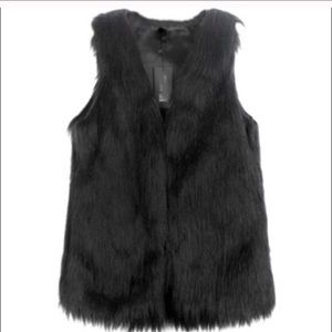 Joe Fresh Black Faux Fur Vest XS/S
