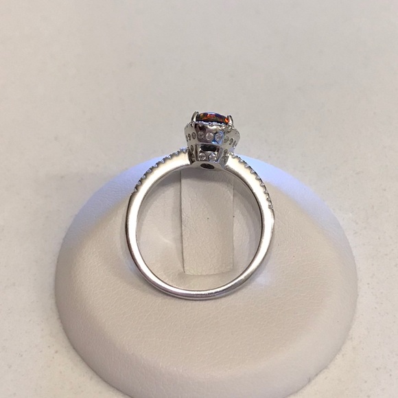 Sterling Silver Oval Black Lab Opal Ring with CZ, Engagement Rings, Wedding Ring - Picture 6 of 8