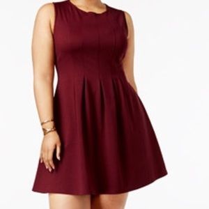 Flattering Monteau Fit & Flare Dress in Red