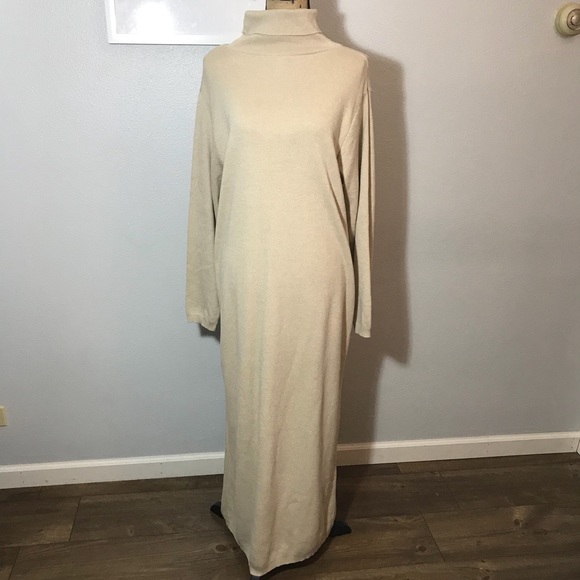 turtleneck maxi sweater dress