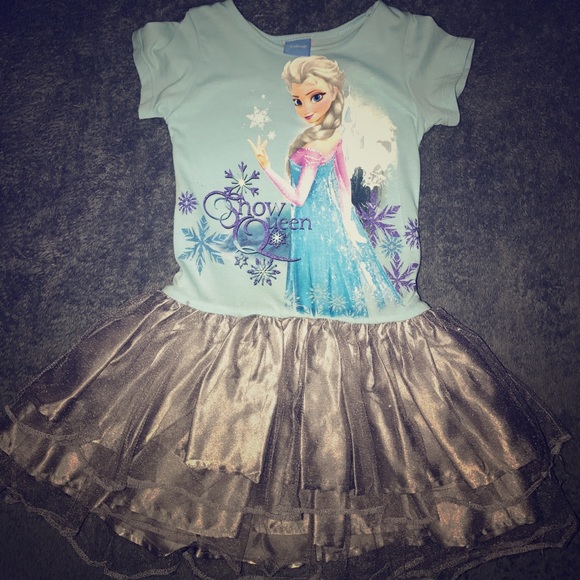 Frozen girls baby blue and shimmering silver dress - Picture 1 of 1