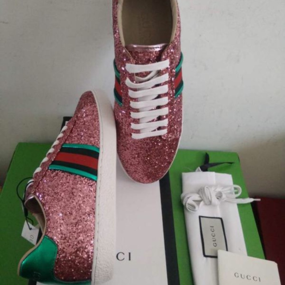 Gucci Sneakers Pink Glitter
