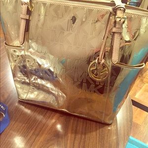 Gold metalic MK women tote