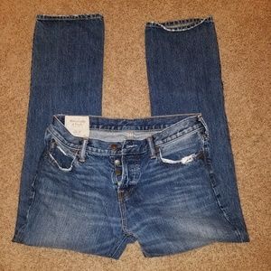 Abercrombie and Fitch Distressed Straight Jeans