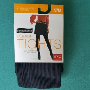 Tights Black Ribbed - No Nonsense