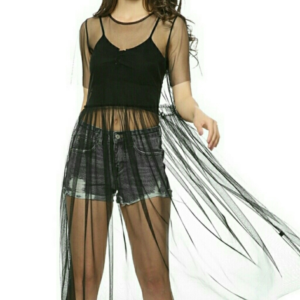 🆕Gothic Tulle Short👗Sleeve Sexxy Maxi Dress🤘🎸