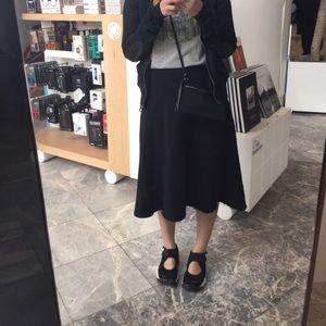Zara Black Cotton Full Skirt