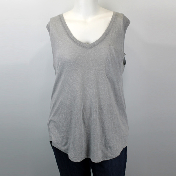 Anthropologie Tops - Anthro NWT Gray Pocket V-Neck Tunic Top - XL