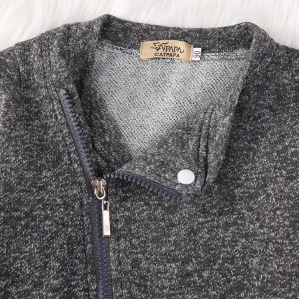 Heathered gray one piece baby boy girl outfit - Picture 6 of 6