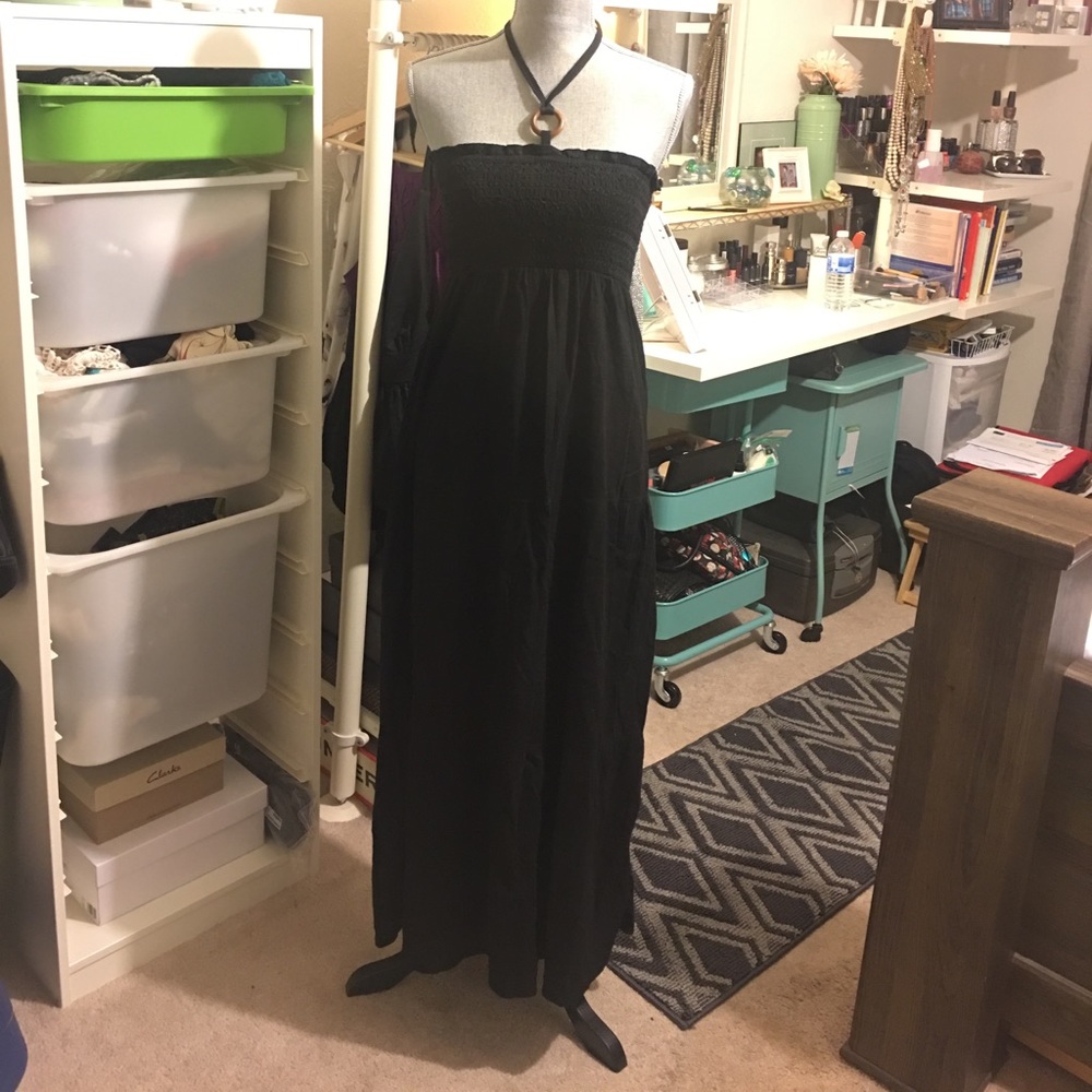 Black halter dress