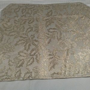 Set of 2 Vintage Gold Brocade Holiday Placemats~LN