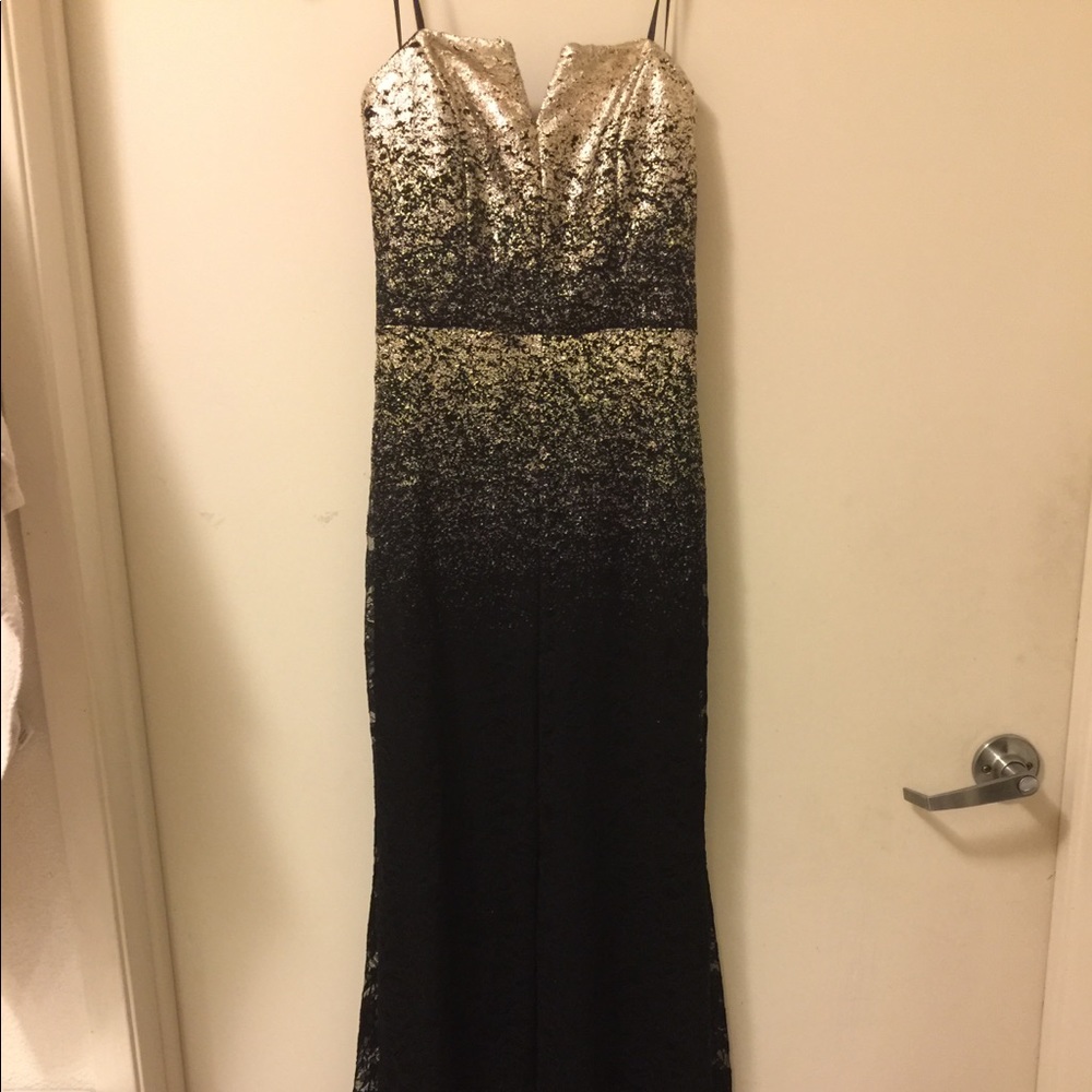 Carlyn Black Gold Dip Dress