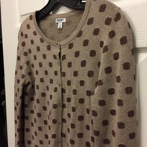 Old Navy Tan and Chocolate Glitter Cardigan