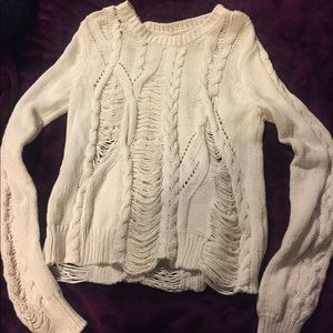 Cream knit Silver sweater