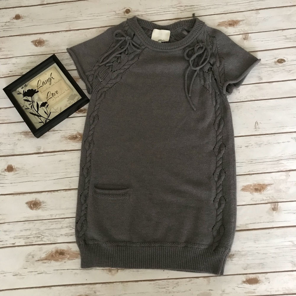 3.1 Philip Lim Grey Wool ShortSleeve Sweater Dress