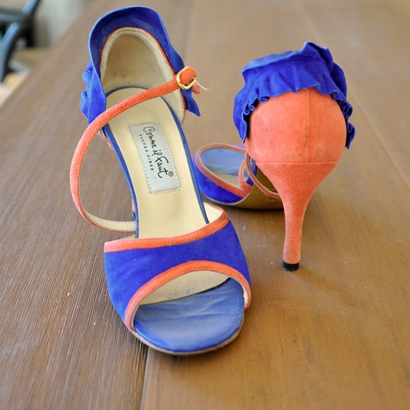 Comme Il Faut Blue/Pink suede size 37 - Picture 2 of 5