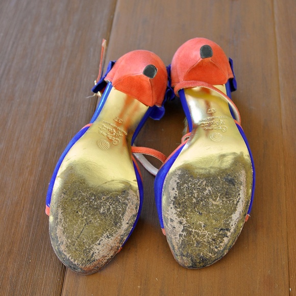 Comme Il Faut Blue/Pink suede size 37 - Picture 4 of 5