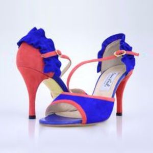 Comme Il Faut Blue/Pink suede size 37