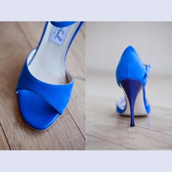 Comme Il Faut electric blue suede Size 37 - Picture 2 of 5