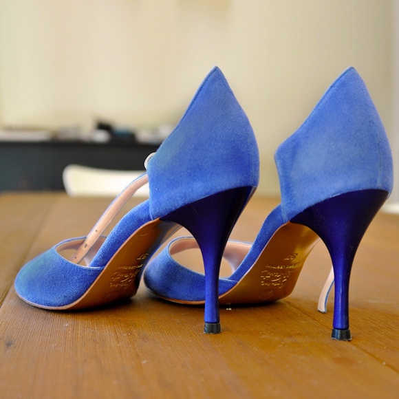 Comme Il Faut electric blue suede Size 37 - Picture 4 of 5