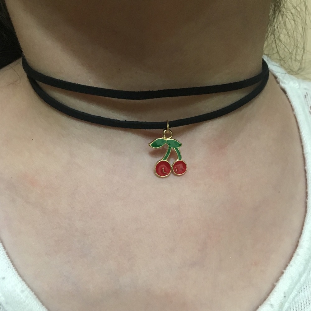 cherries suede choker 🍒