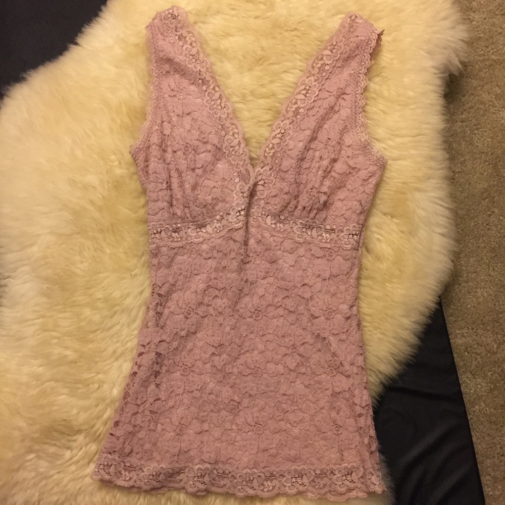 Pale pink lace tank top/camisole twenty one xs