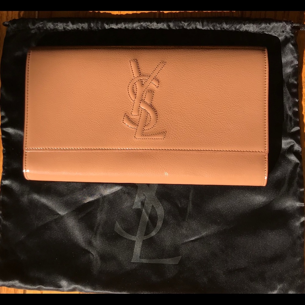 YSL Nude Patent Clutch!