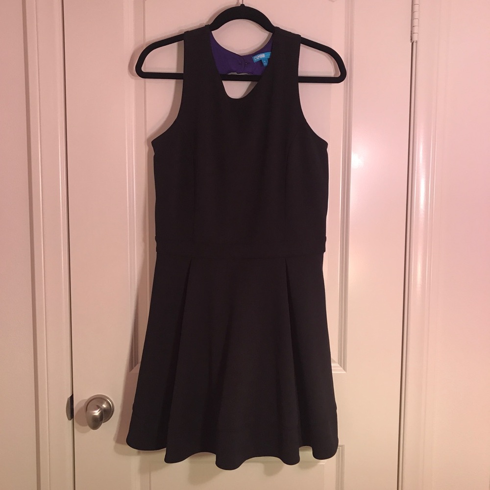 L'Amour Nanette Lepore black zip back skater dress