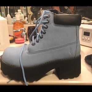 Volatile Baby Blue Suede Boots 7.5 - 8B NIB