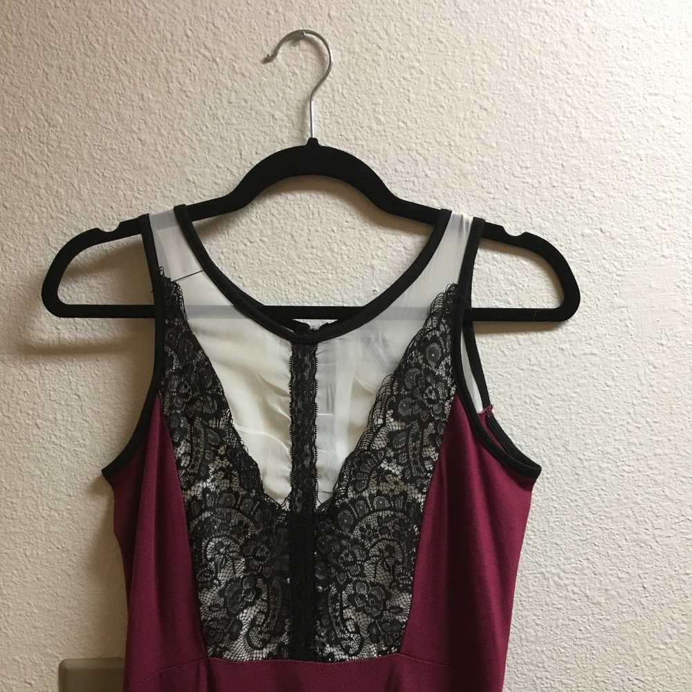 High-Low Lace Detail Dress