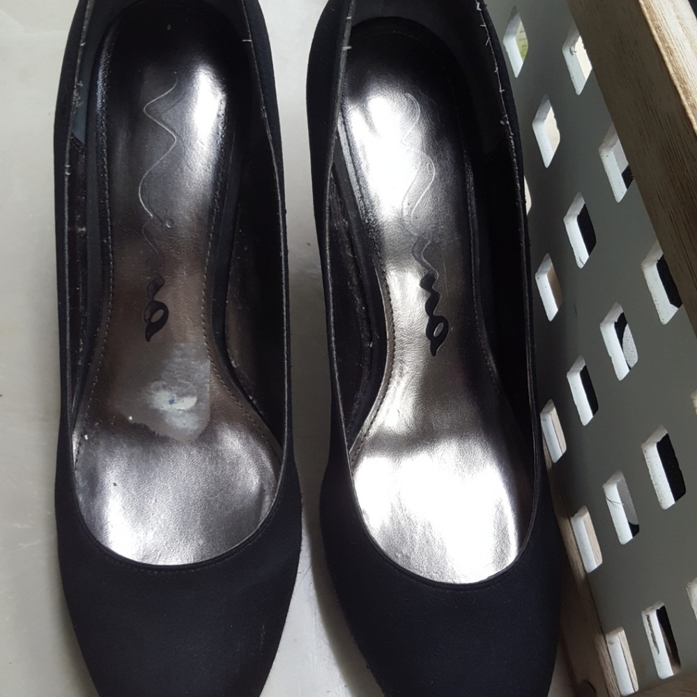 Black Satin Platforms