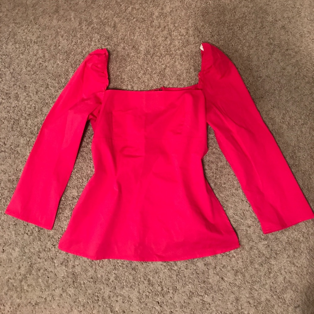 Pink Square Neck Top by Express