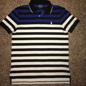 New Men's R. Lauren Performance Tri-Colored Polo